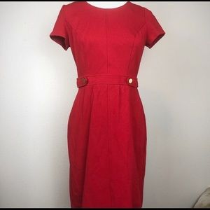 TALBOT’s NWT gorgeous red dress with gold buttons